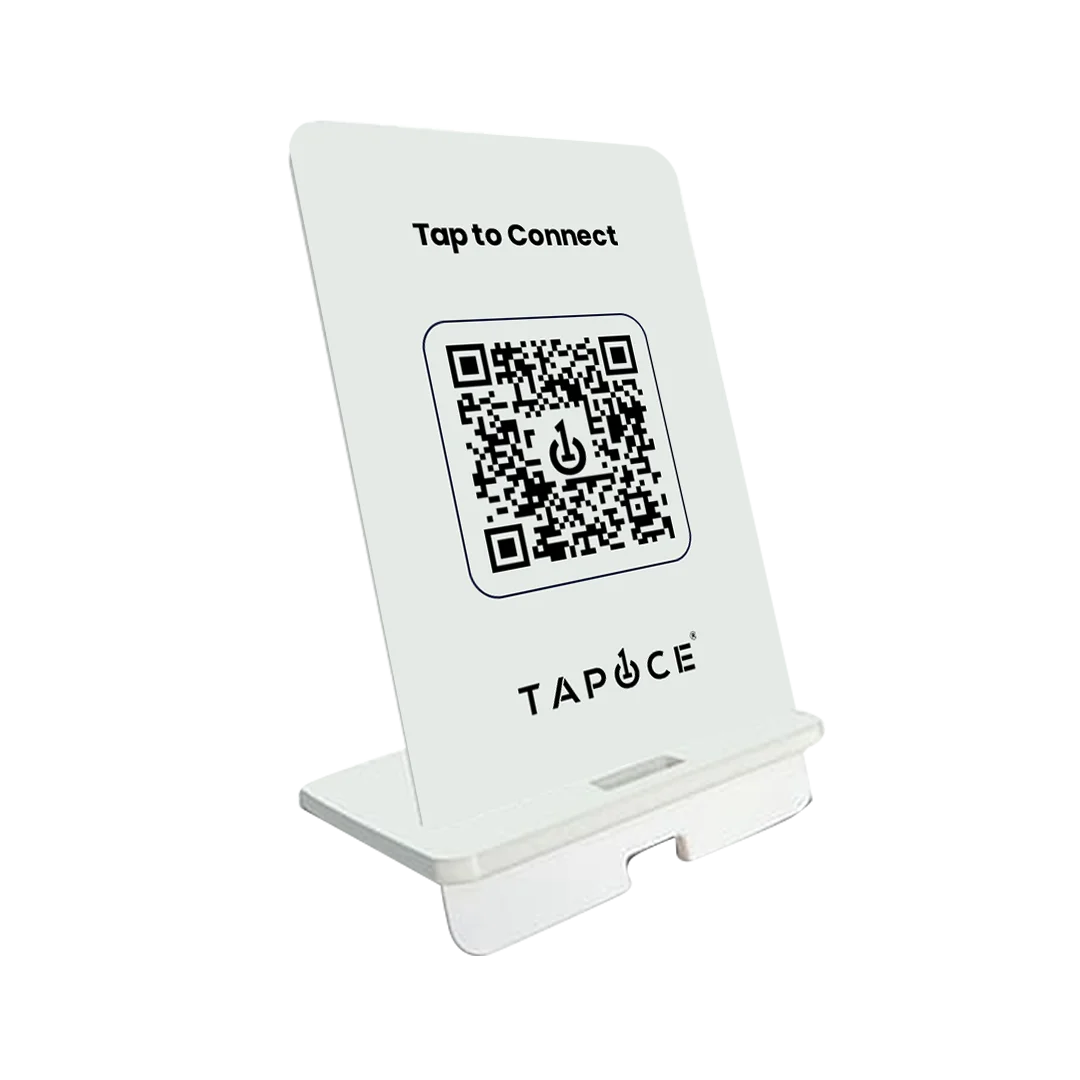 NFC Stand – White - Digital Business Cards By TapOnce